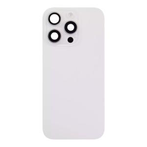 Back Glass With Steel Plate and MagSafe Magnet Compatible for iPhone 16 Pro Max (Premium) - White Titanium