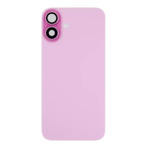 Back Glass With Steel Plate, Wireless NFC MagSafe Magnet and Flashlight Flex Pre-Installed Compatible for iPhone 16 Plus - Pink