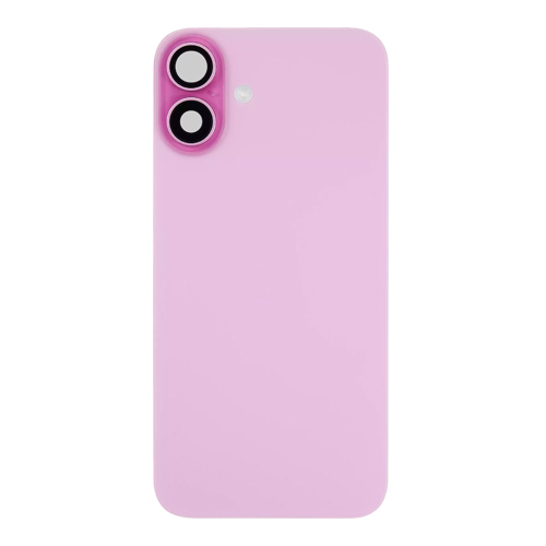 Back Glass With Steel Plate, Wireless NFC MagSafe Magnet and Flashlight Flex Pre-Installed Compatible for iPhone 16 Plus - Pink