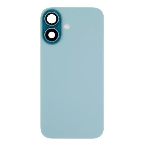 Back Glass With Steel Plate, Wireless NFC MagSafe Magnet and Flashlight Flex Pre-Installed Compatible for iPhone 16 Plus - Teal