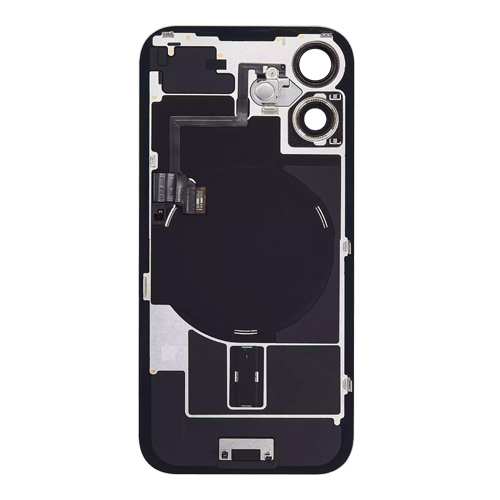Back Glass With Steel Plate, Wireless NFC MagSafe Magnet and Flashlight Flex Pre-Installed Compatible for iPhone 16 - White