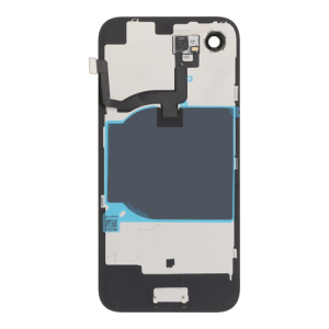Back Glass With Steel Plate, Wireless NFC MagSafe Magnet and Flashlight Flex Pre-Installed Compatible for iPhone 16e - Black