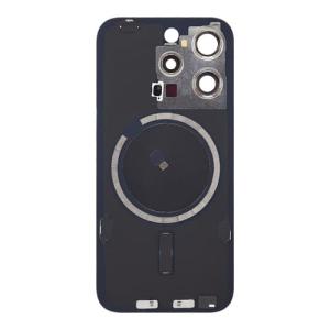 Back Glass With Steel Plate and MagSafe Magnet Compatible for iPhone 15 Pro (Premium) - Natural Titanium