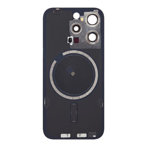 Back Glass With Steel Plate and MagSafe Magnet Compatible for iPhone 15 Pro (Premium) - White Titanium