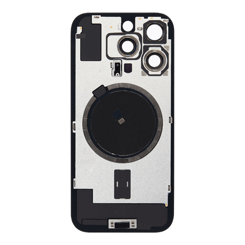 Back Glass With Steel Plate and MagSafe Magnet Compatible for iPhone 16 Pro (Premium) - White Titanium