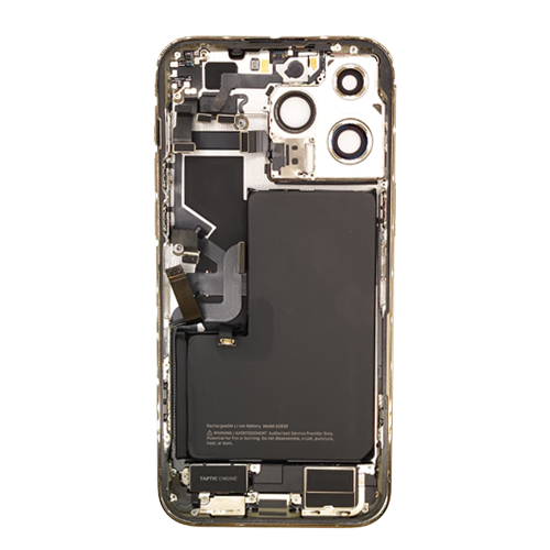 Back Housing With Small Parts Pre-Installed Compatible for iPhone 14 Pro Max (Premium) - Gold