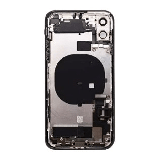 Back Housing With Small Parts Pre-Installed Compatible for iPhone 11 (Premium) - Black