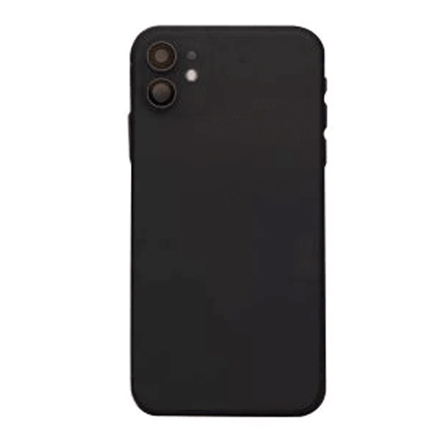 Back Housing With Small Parts Pre-Installed Compatible for iPhone 11 (Premium) - Black