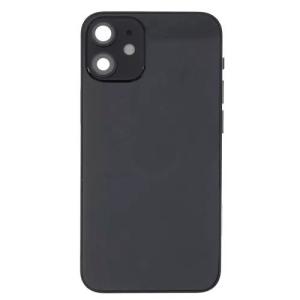 Back Housing With Small Parts Pre-Installed Compatible for iPhone 12 Mini (Premium) - Black