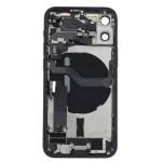 Back Housing With Small Parts Pre-Installed Compatible for iPhone 12 Mini (Premium) - Black