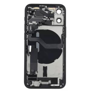 Back Housing With Small Parts Pre-Installed Compatible for iPhone 12 Mini (Premium) - Black