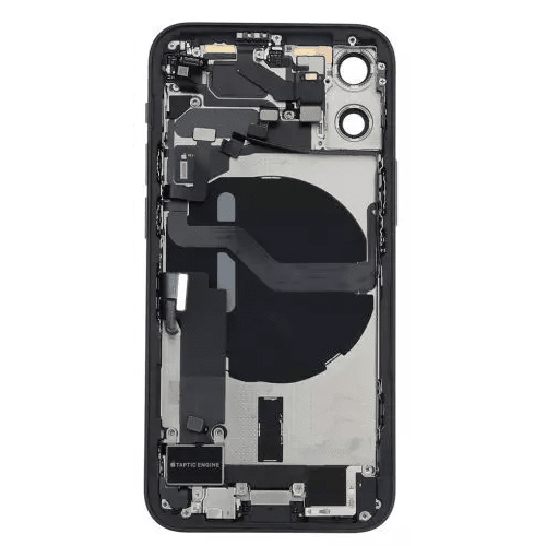 Back Housing With Small Parts Pre-Installed Compatible for iPhone 12 Mini (Premium) - Black