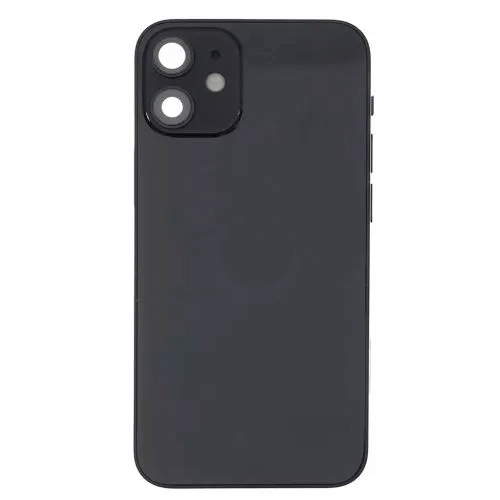 Back Housing With Small Parts Pre-Installed Compatible for iPhone 12 Mini (Premium) - Black