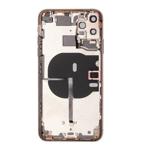 Back Housing With Small Parts Pre-Installed Compatible for iPhone 11 Pro Max (Premium) - Gold