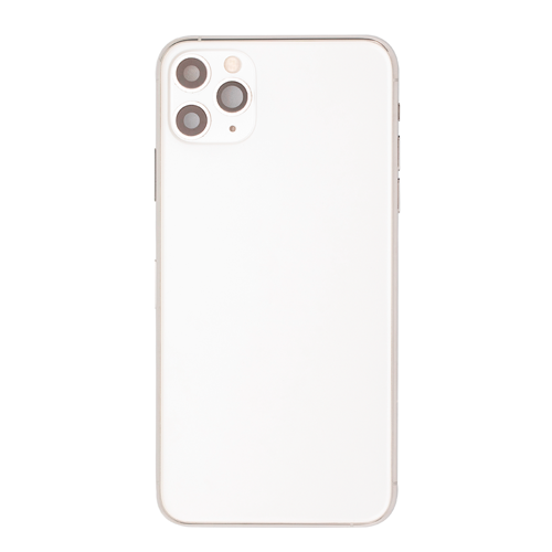 Back Housing With Small Parts Pre-Installed Compatible for iPhone 11 Pro Max (Premium) - Silver