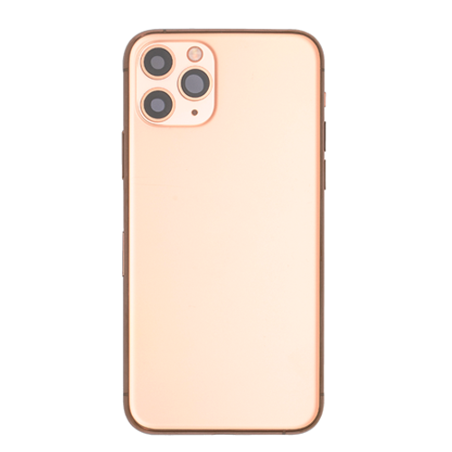 Back Housing With Small Parts Pre-Installed Compatible for iPhone 11 Pro (PULL / A)  - Matte Gold
