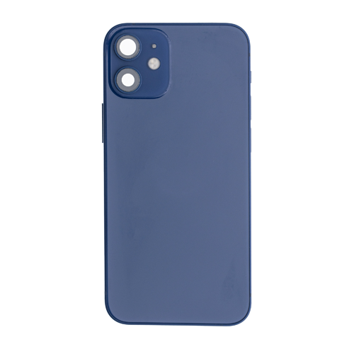 Back Housing With Small Parts Pre-Installed Compatible for iPhone 12 Mini (Premium) - Blue