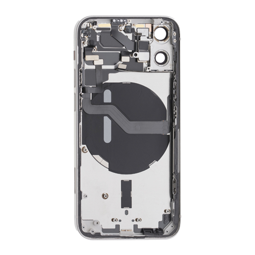 Back Housing With Small Parts Pre-Installed Compatible for iPhone 12 Mini (Premium) - White