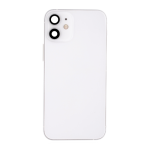 Back Housing With Small Parts Pre-Installed Compatible for iPhone 12 Mini (Premium) - White