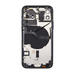 Back Housing With Small Parts Pre-Installed Compatible for iPhone 12 (Premium) - Black