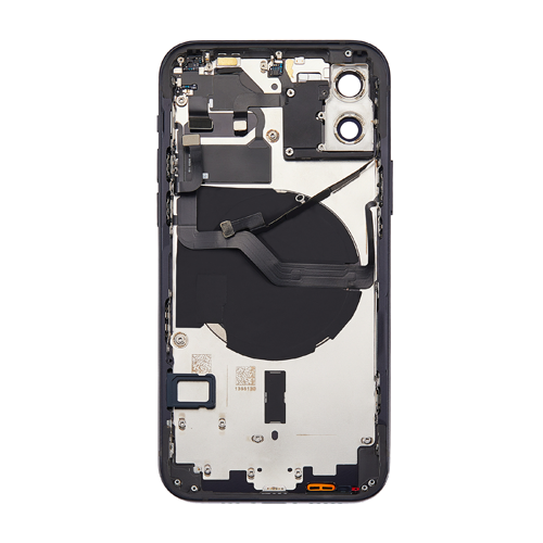 Back Housing With Small Parts Pre-Installed Compatible for iPhone 12 (Premium) - Black