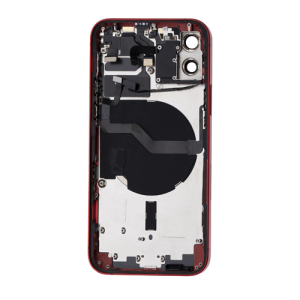 Back Housing With Small Parts Pre-Installed Compatible for iPhone 12 (Premium) - Red