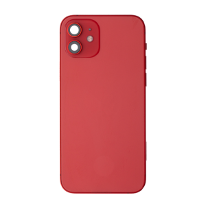 Back Housing With Small Parts Pre-Installed Compatible for iPhone 12 (Premium) - Red