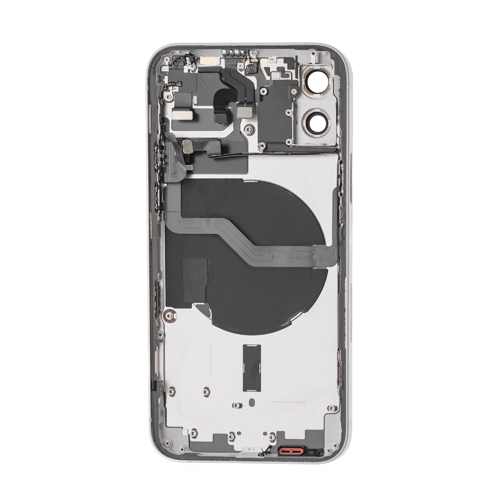 Back Housing With Small Parts Pre-Installed Compatible for iPhone 12 (Premium) - White