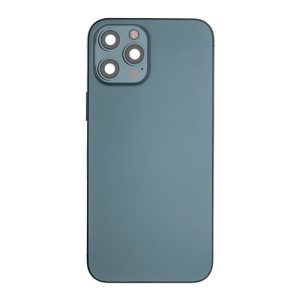 Back Housing With Small Parts Pre-Installed Compatible for iPhone 12 Pro Max (Premium) - Pacific Blue