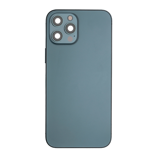 Back Housing With Small Parts Pre-Installed Compatible for iPhone 12 Pro Max (Premium) - Pacific Blue