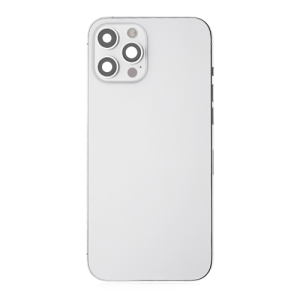 Back Housing With Small Parts Pre-Installed Compatible for iPhone 12 Pro Max (Premium) - Silver