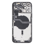 Back Housing With Small Parts Pre-Installed Compatible for iPhone 12 Pro Max (Premium) - Black
