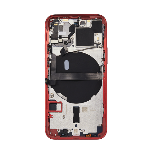 Back Housing With Small Parts Pre-Installed Compatible for iPhone 13 Mini (Premium) - Red
