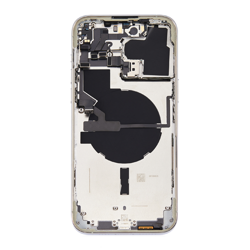 Back Housing With Small Parts Pre-Installed Compatible for iPhone 14 Pro Max (Premium) - Silver