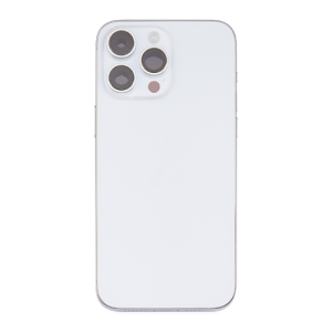 Back Housing With Small Parts Pre-Installed Compatible for iPhone 14 Pro Max (Premium) - Silver