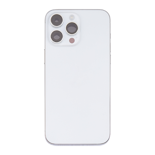 Back Housing With Small Parts Pre-Installed Compatible for iPhone 14 Pro Max (Premium) - Silver