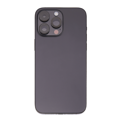 Back Housing With Small Parts Pre-Installed Compatible for iPhone 14 Pro Max (Premium) - Space Black