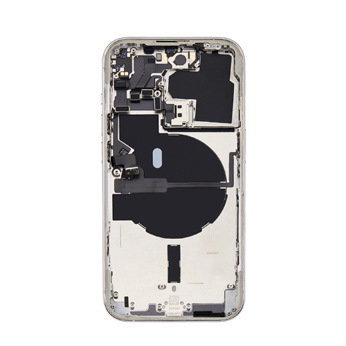 Back Housing With Small Parts Pre-Installed Compatible for iPhone 14 Pro (Premium) - Silver