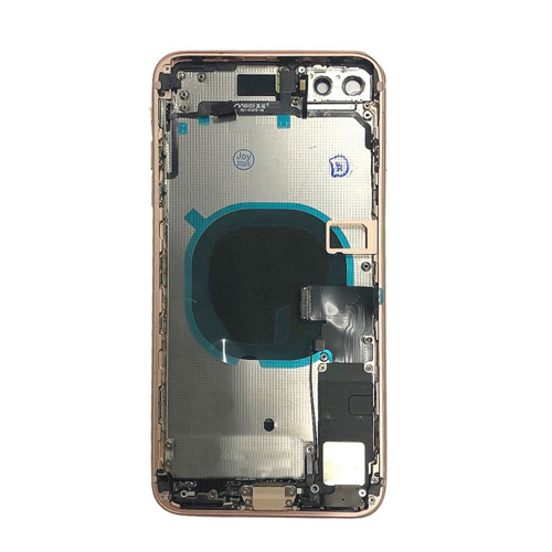 Back Housing With Small Parts Pre-Installed Compatible for iPhone 8 Plus (Premium) - Gold
