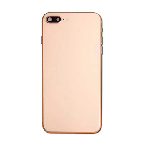 Back Housing With Small Parts Pre-Installed Compatible for iPhone 8 Plus (Premium) - Gold