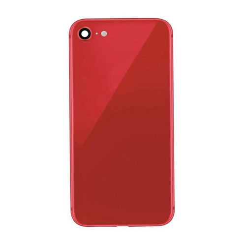Back Housing With Side Buttons, Sim Tray And Lens Camera Compatible for iPhone 8 (Premium) - Red