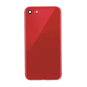 Back Housing With Small Parts Pre-Installed Compatible for iPhone 8 (Premium) - Red
