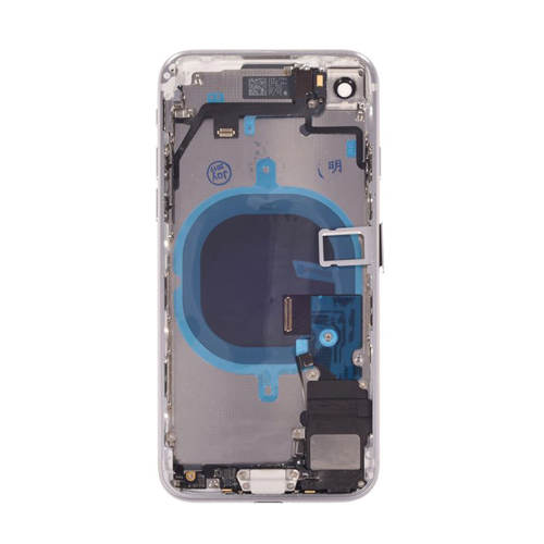 Back Housing With Small Parts Pre-Installed Compatible for iPhone 8 (Premium) - White