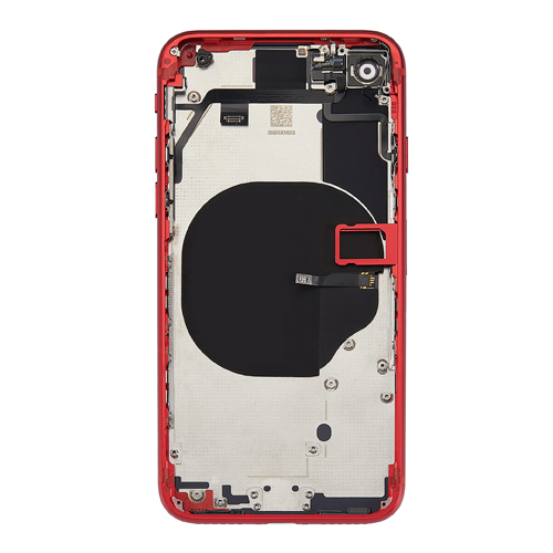 Back Housing With Small Parts Pre-Installed Compatible for iPhone SE (2020) (Premium) - Red