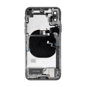 Back Housing With Small Parts Pre-Installed Compatible for iPhone XR (PULL / ORG) - Black
