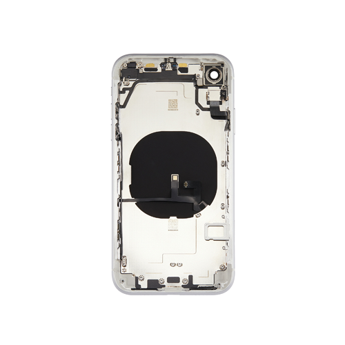 Back Housing With Small Parts Pre-Installed Compatible for iPhone XR (PULL / ORG) - White