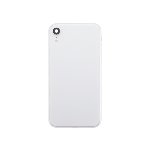 Back Housing With Small Parts Pre-Installed Compatible for iPhone XR (PULL / ORG) - White
