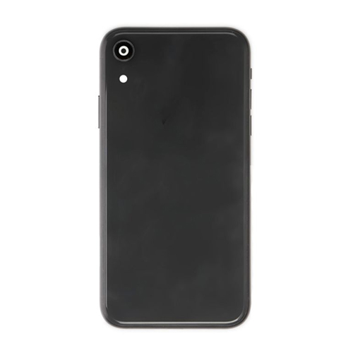 Back Housing With Small Parts Pre-Installed Compatible for iPhone XR (Premium) - Black