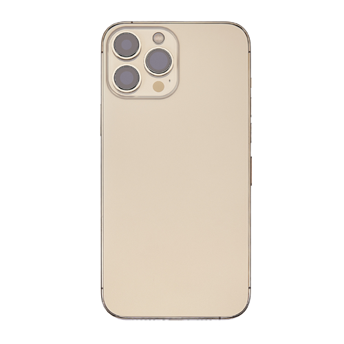 Back Housing With Small Parts Pre-Installed Compatible for iPhone 14 Pro Max (Premium) - Gold