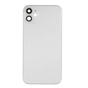 Back Housing With Small Parts Pre-Installed Compatible for iPhone 11 (Premium) - White